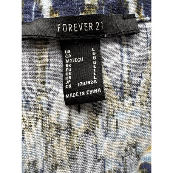 Forever 21 Womens Short-Sleeve Button-Up Romper W/ Pockets & Drawstring Waist L - Picture 5 of 14